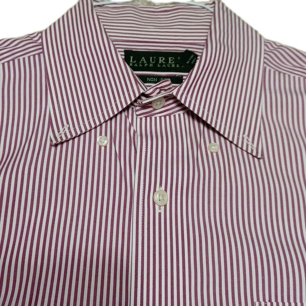 Lauren Ralph Lauren Mens Dress Shirt 16 34/35 Purple Striped Button Up LRL L - Picture 2 of 9